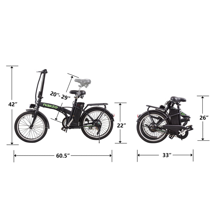 Nakto Fashion 20" 36V 250W Folding Electric Bicycle