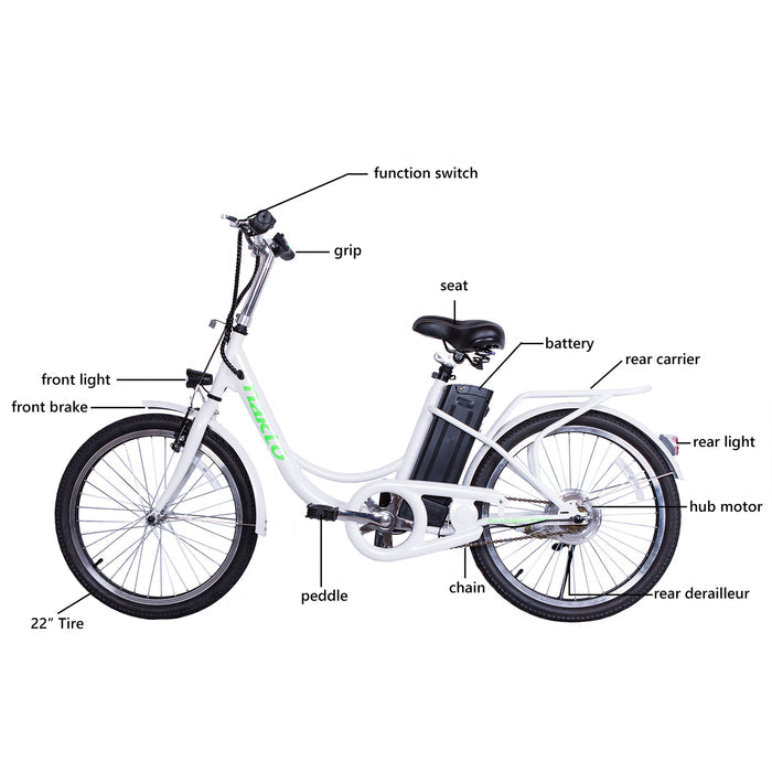 Nakto Elegance City E-Bike 22" in White